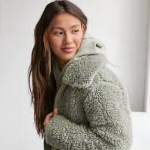 American Eagle Green Sherpa Jacket NWT